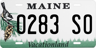 ME license plate 0283SO