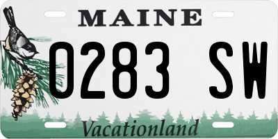 ME license plate 0283SW