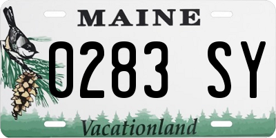 ME license plate 0283SY