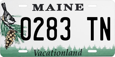 ME license plate 0283TN