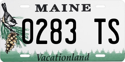 ME license plate 0283TS