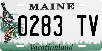 ME license plate 0283TV