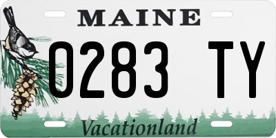 ME license plate 0283TY