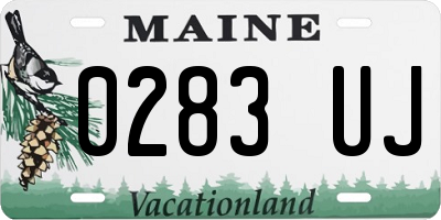 ME license plate 0283UJ