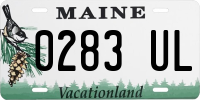 ME license plate 0283UL