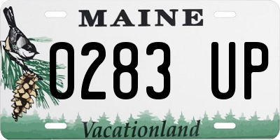 ME license plate 0283UP