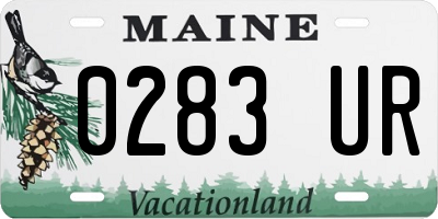 ME license plate 0283UR