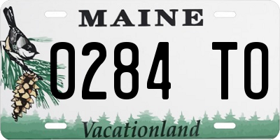 ME license plate 0284TO