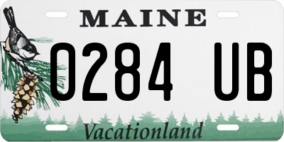 ME license plate 0284UB