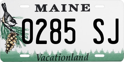 ME license plate 0285SJ