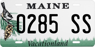 ME license plate 0285SS