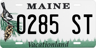 ME license plate 0285ST