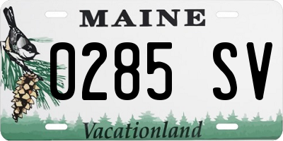 ME license plate 0285SV