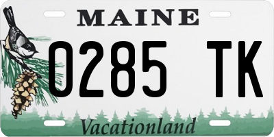 ME license plate 0285TK