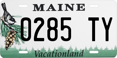 ME license plate 0285TY