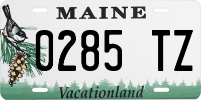 ME license plate 0285TZ