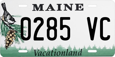 ME license plate 0285VC