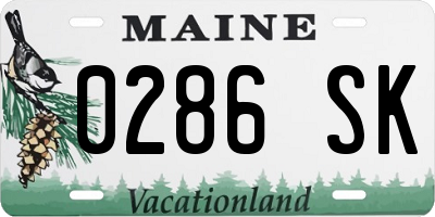 ME license plate 0286SK