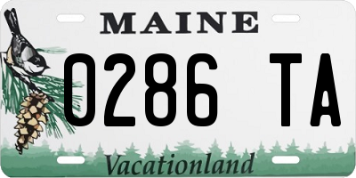 ME license plate 0286TA