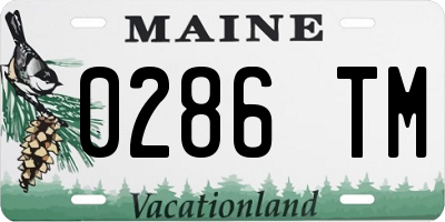 ME license plate 0286TM