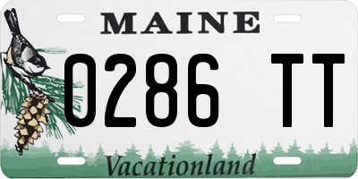 ME license plate 0286TT