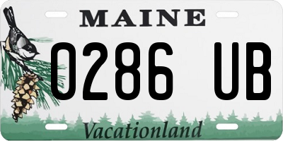 ME license plate 0286UB