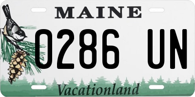 ME license plate 0286UN