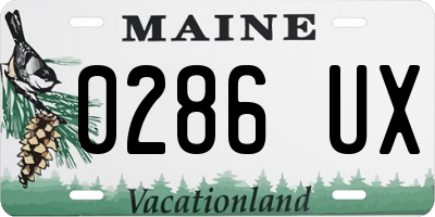 ME license plate 0286UX