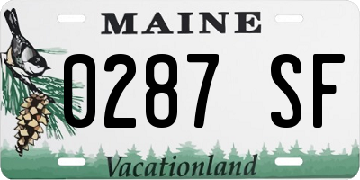 ME license plate 0287SF