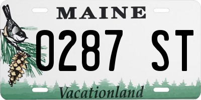 ME license plate 0287ST