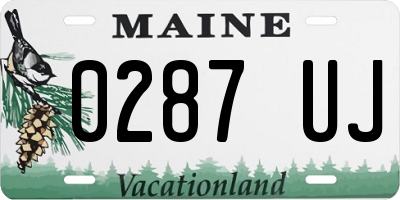 ME license plate 0287UJ