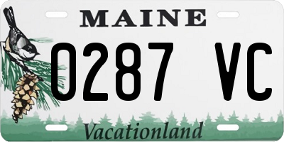 ME license plate 0287VC