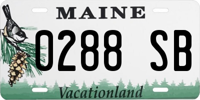 ME license plate 0288SB