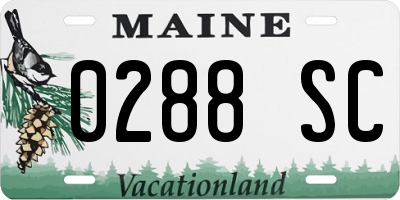 ME license plate 0288SC