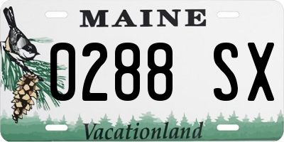 ME license plate 0288SX