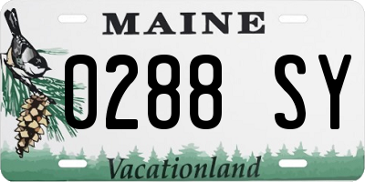 ME license plate 0288SY