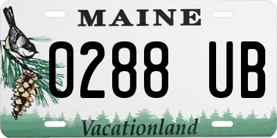 ME license plate 0288UB