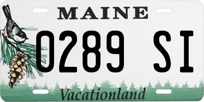ME license plate 0289SI