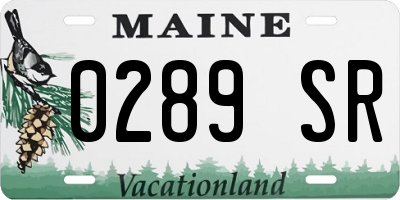 ME license plate 0289SR