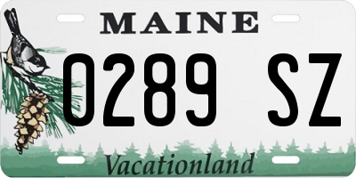 ME license plate 0289SZ