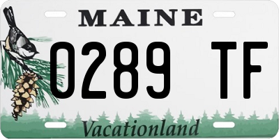 ME license plate 0289TF