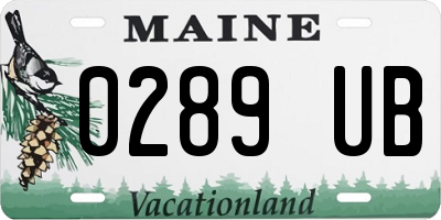 ME license plate 0289UB