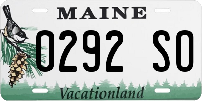 ME license plate 0292SO