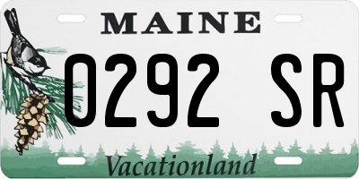 ME license plate 0292SR