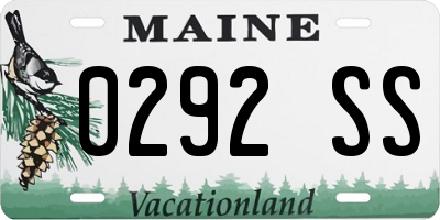 ME license plate 0292SS