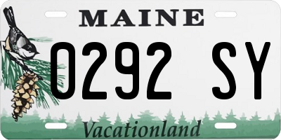 ME license plate 0292SY