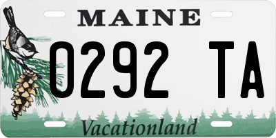 ME license plate 0292TA