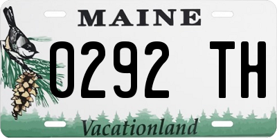 ME license plate 0292TH