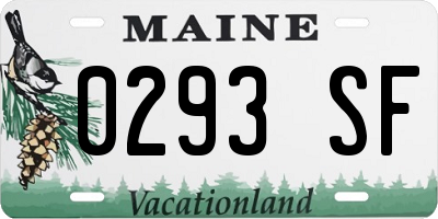 ME license plate 0293SF