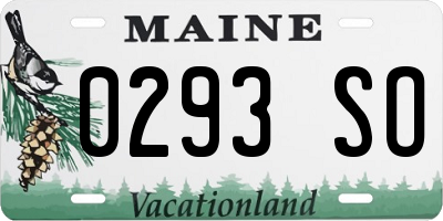 ME license plate 0293SO